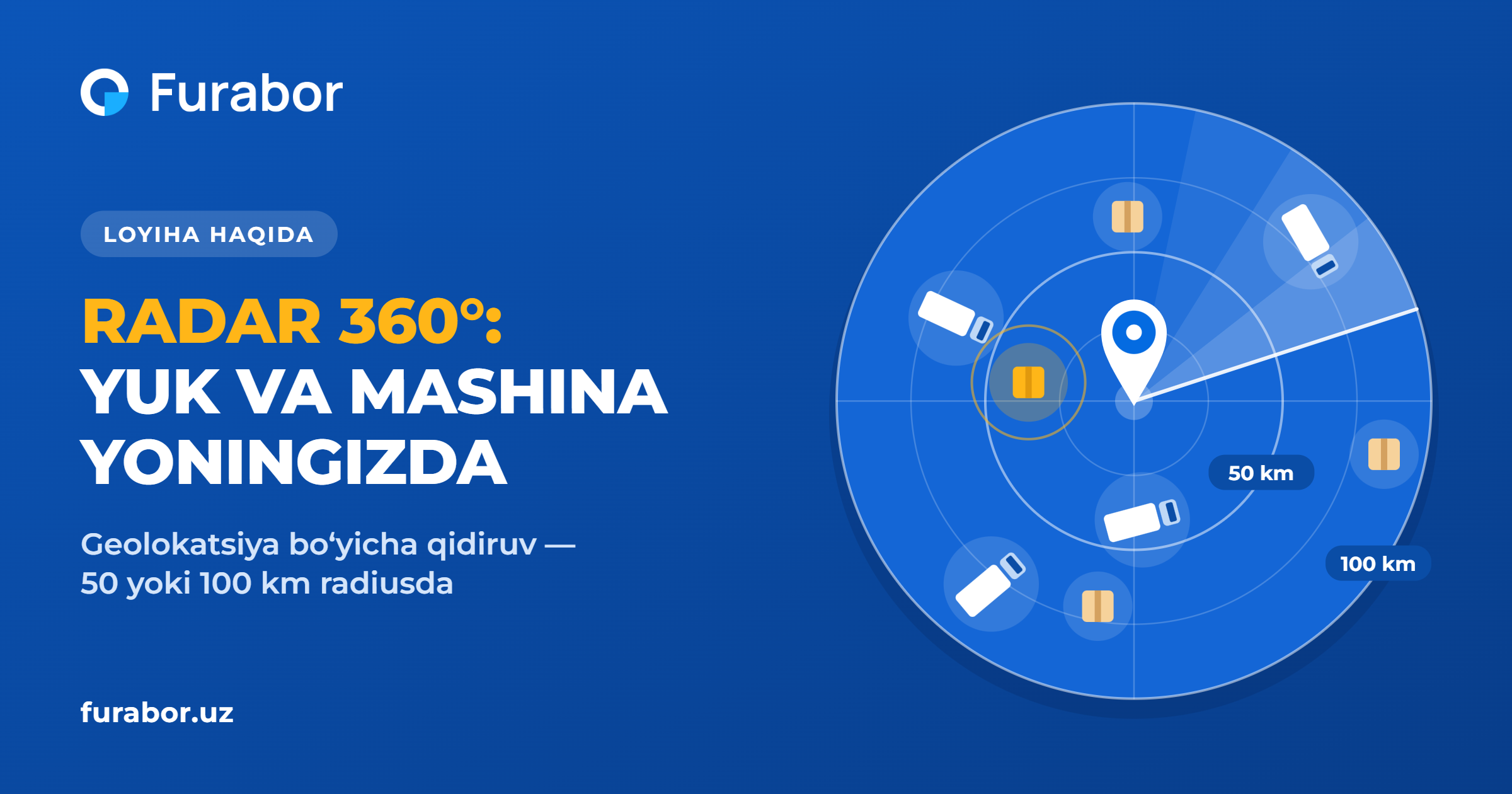 Radar 360°: Furabor’da geolokatsiya boʻyicha yuk topish va transport qidirish